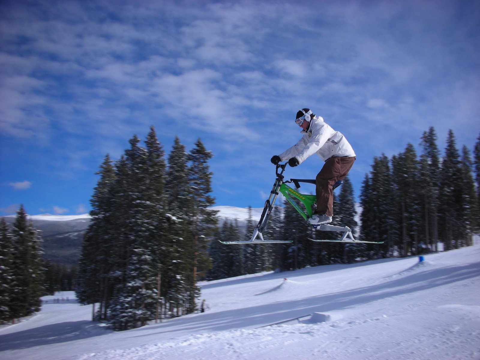 Snow bike jumping