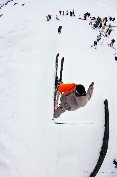 Hand draf on snow wall