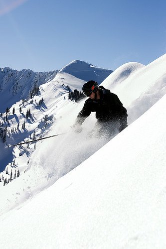 Chris skiing at Solitude, UT