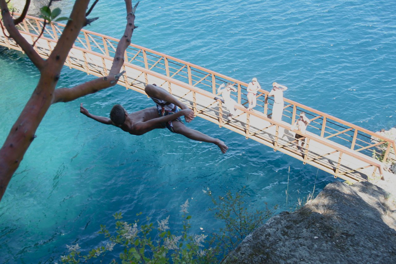 Cliff jumping fun