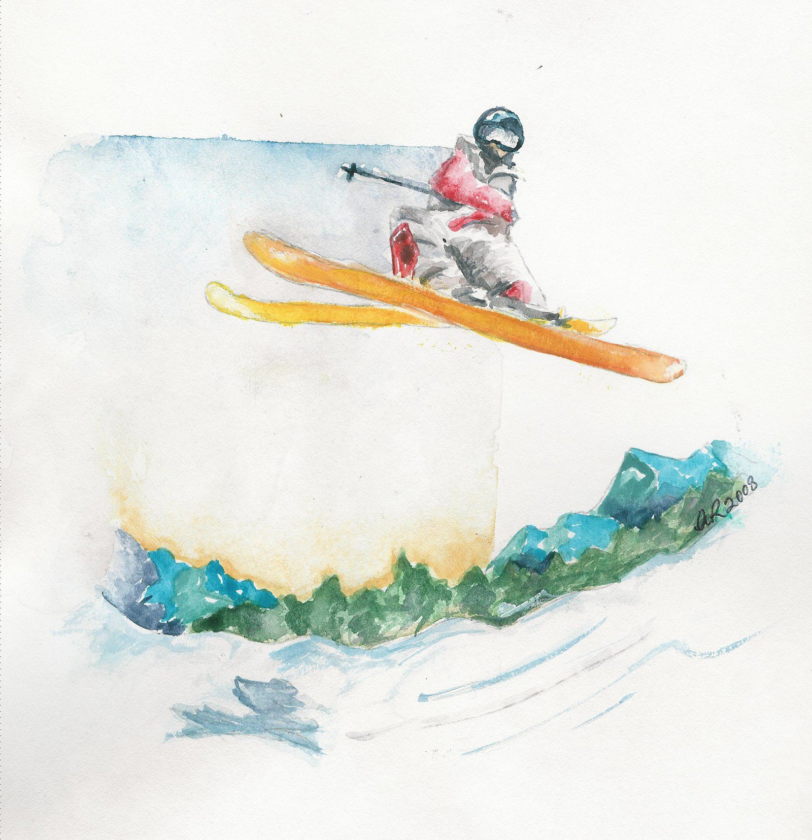 Watercolor   skiing?