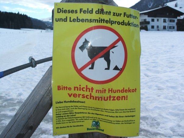 Anti Dog Poop sign in Austria