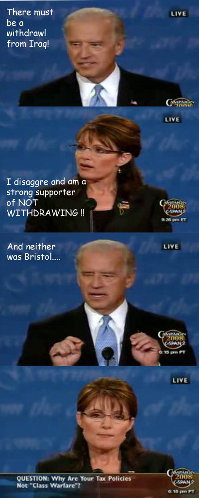 Palin and Biden on Withdrawl from Iraq