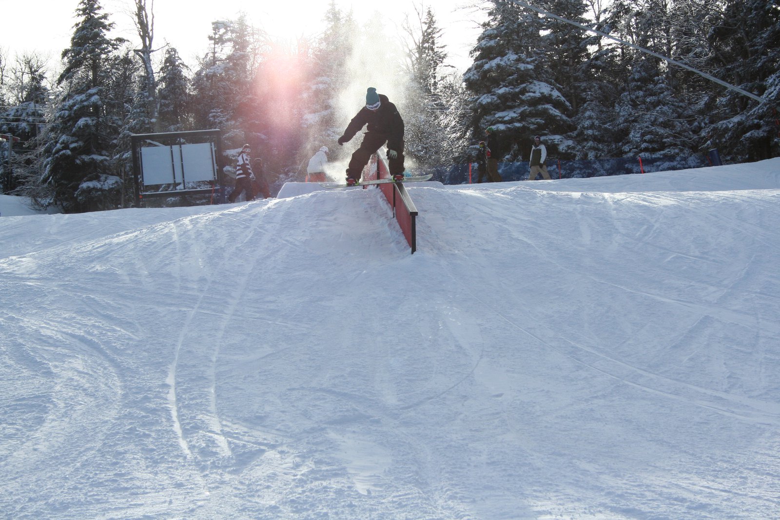 Snowboarder slide