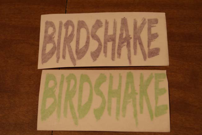 Birdshake stickers