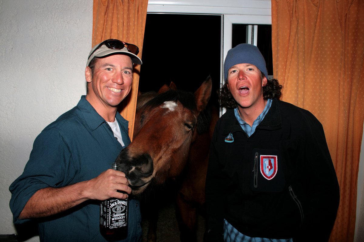 Doug and Mike get friendly with a horse