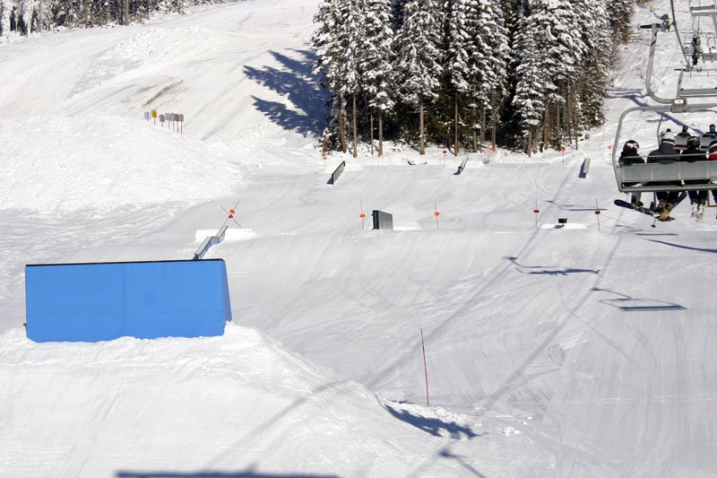 The new set up in the intermediate terrain park.