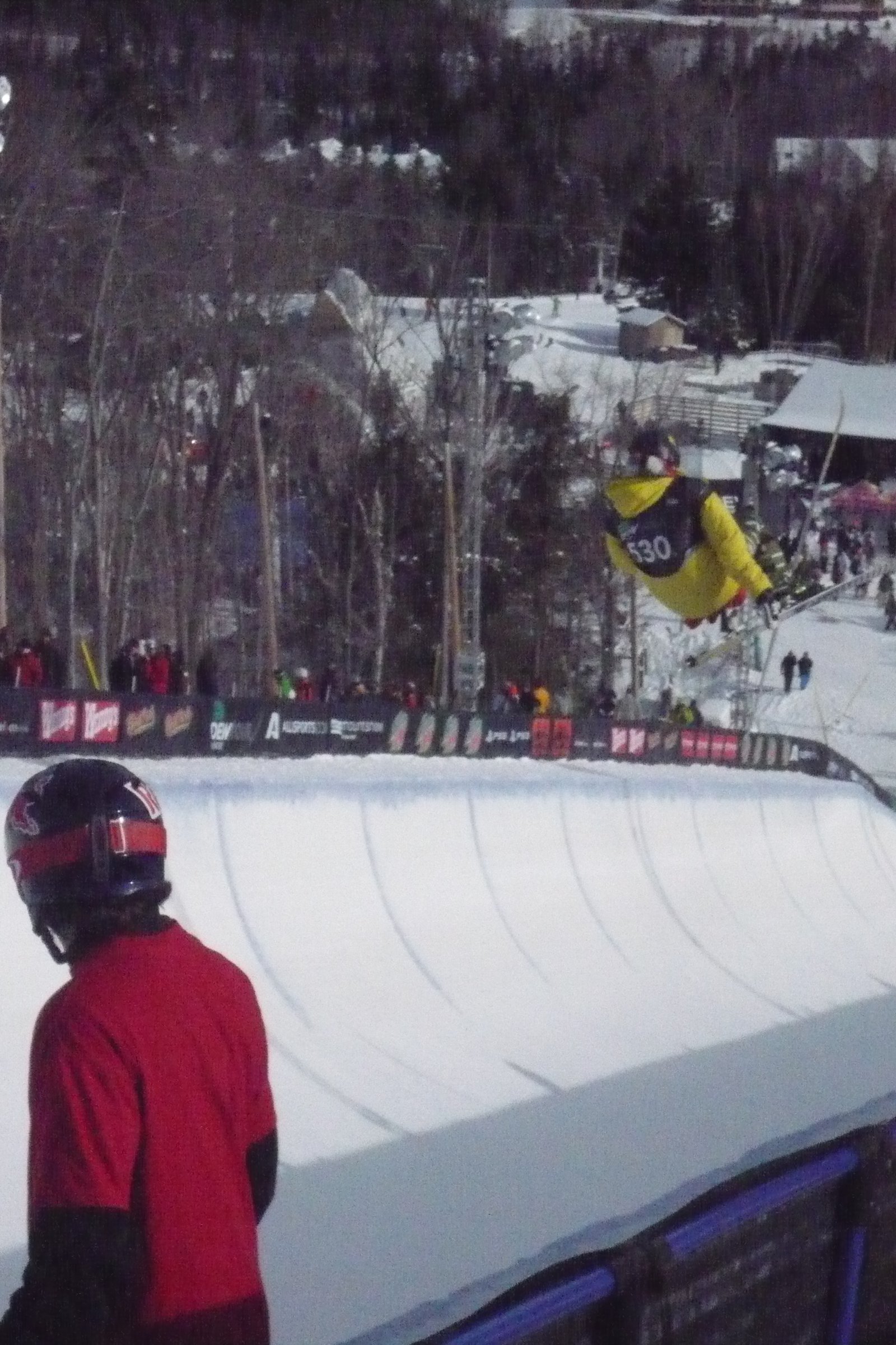 Dumont watching colby west at dew tour superpipe practice