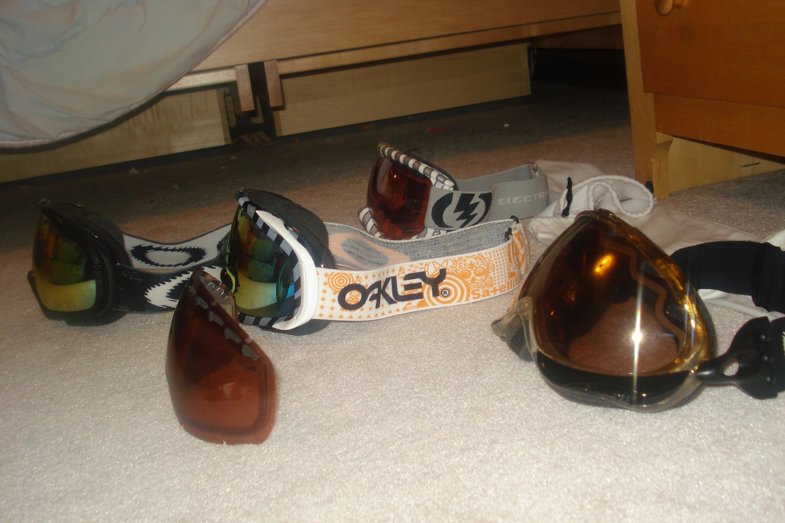 Side view of goggles