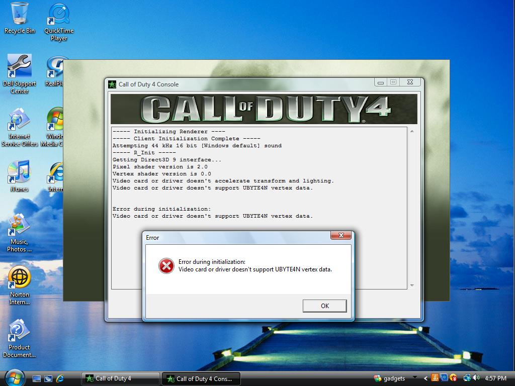 Your video card. Video Card Driver. Error during initialization Call of Duty. Sound initialization Error. Error Video Card.