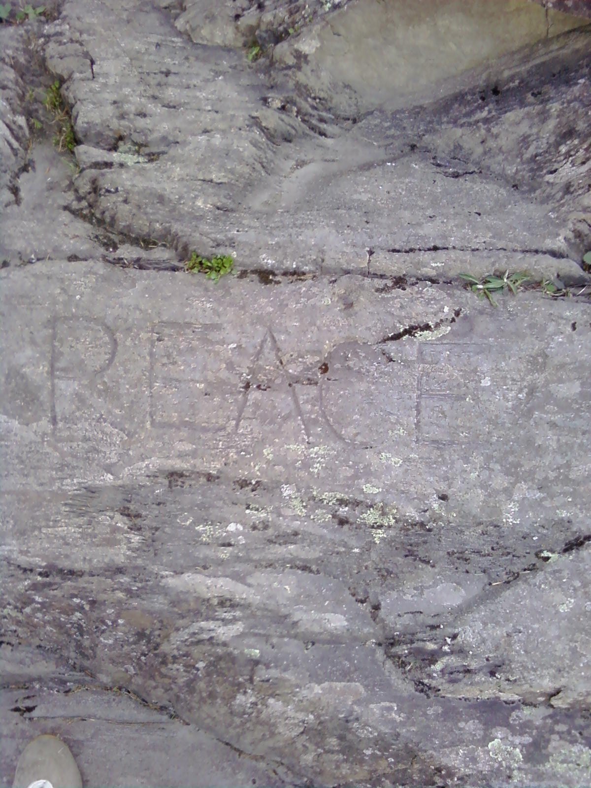 PEACE carved in rock