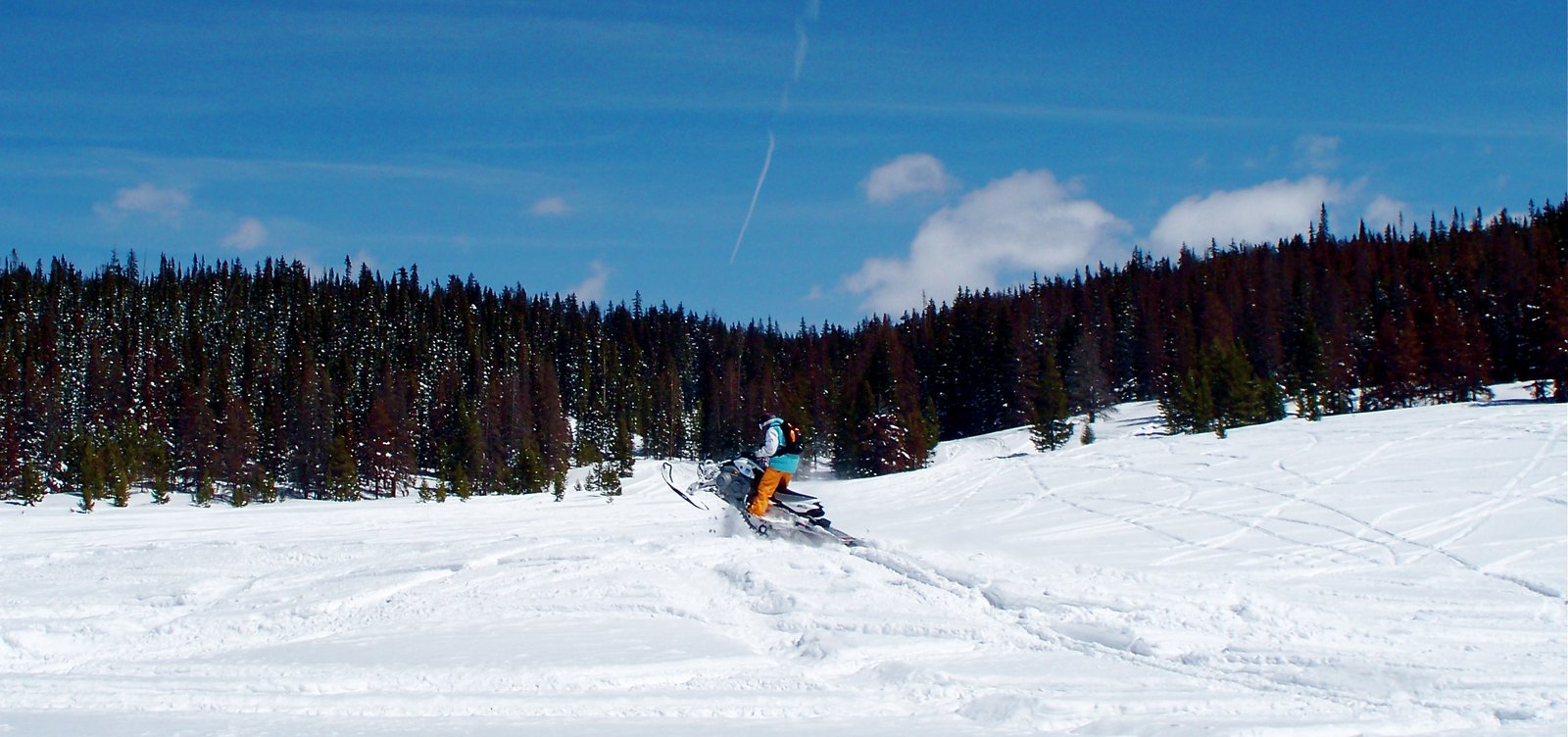 Sledding on Rabbit Ears Pass, CO