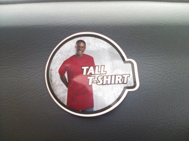 Tall T sticker