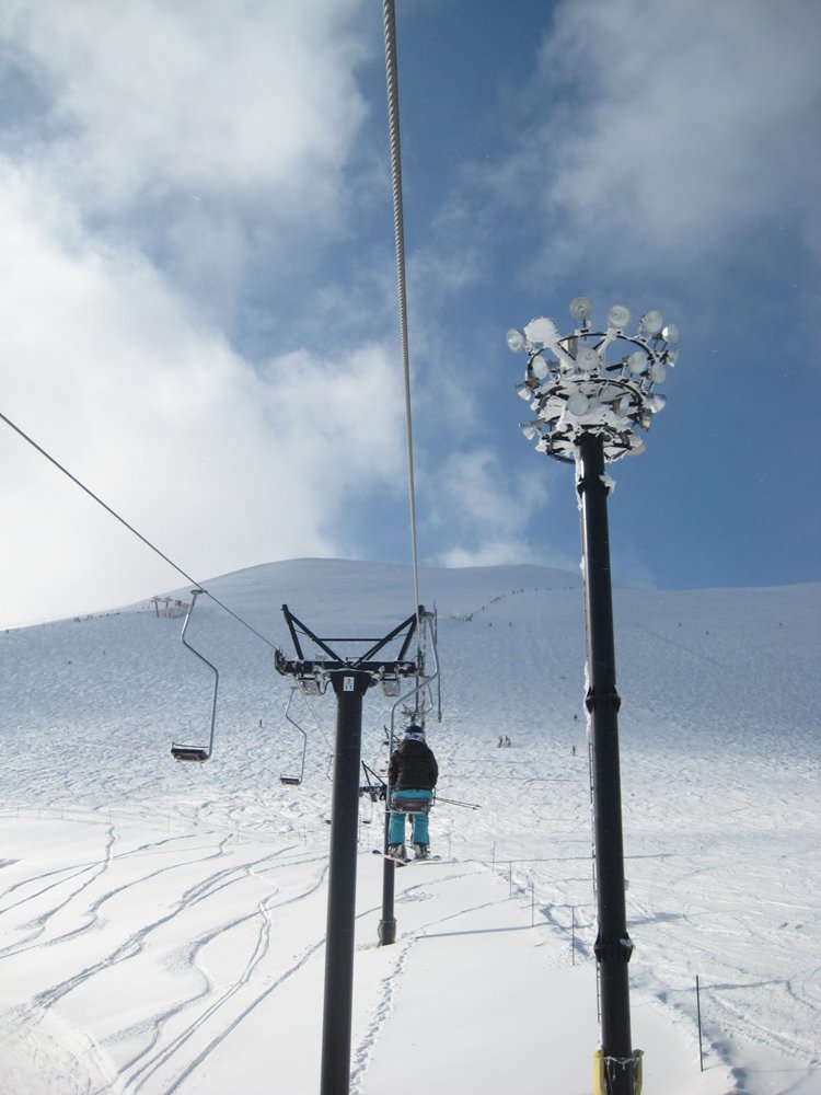 Going up the top lift