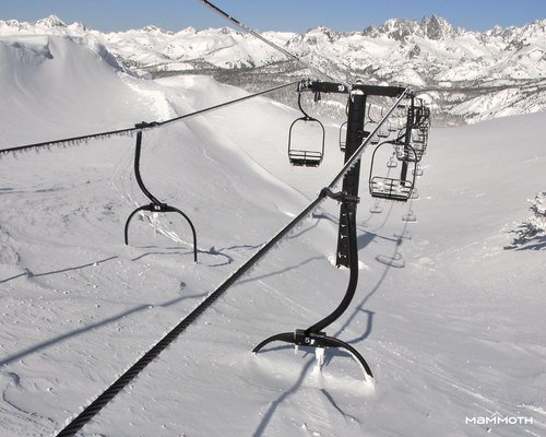 Mammoth lift chair burried in snow