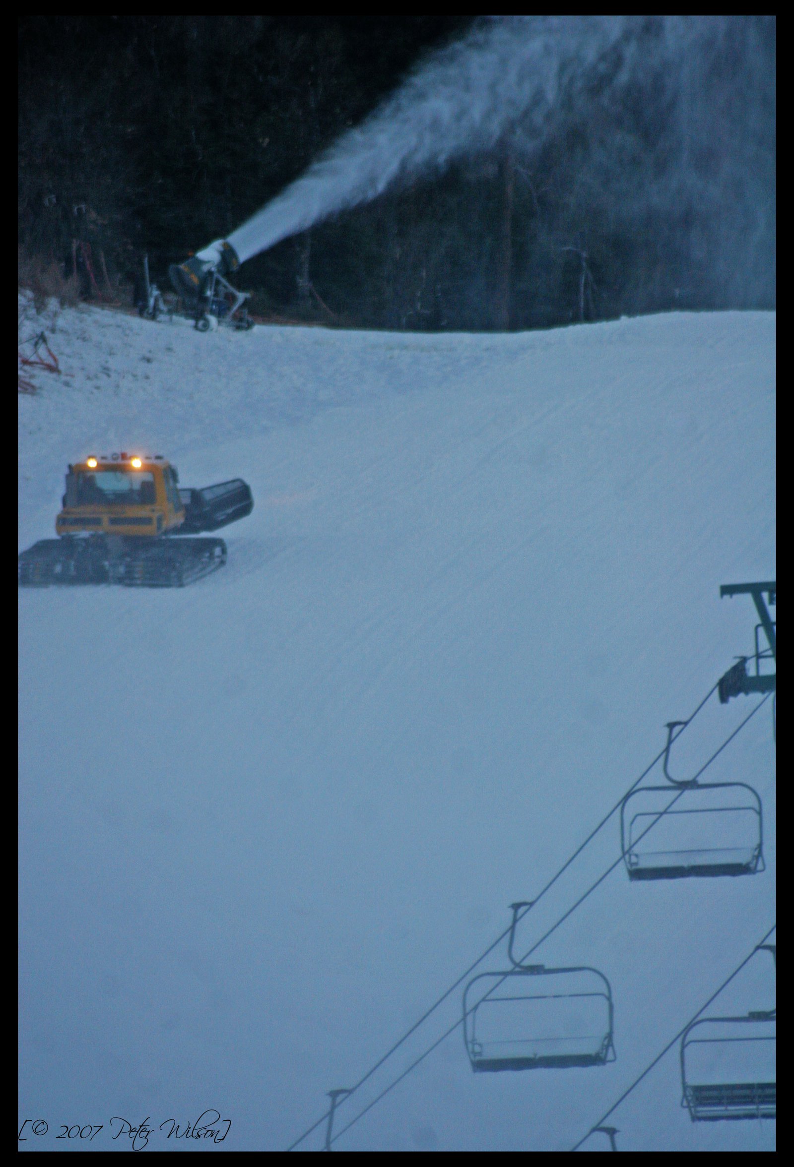 Snowcat and snowmaking