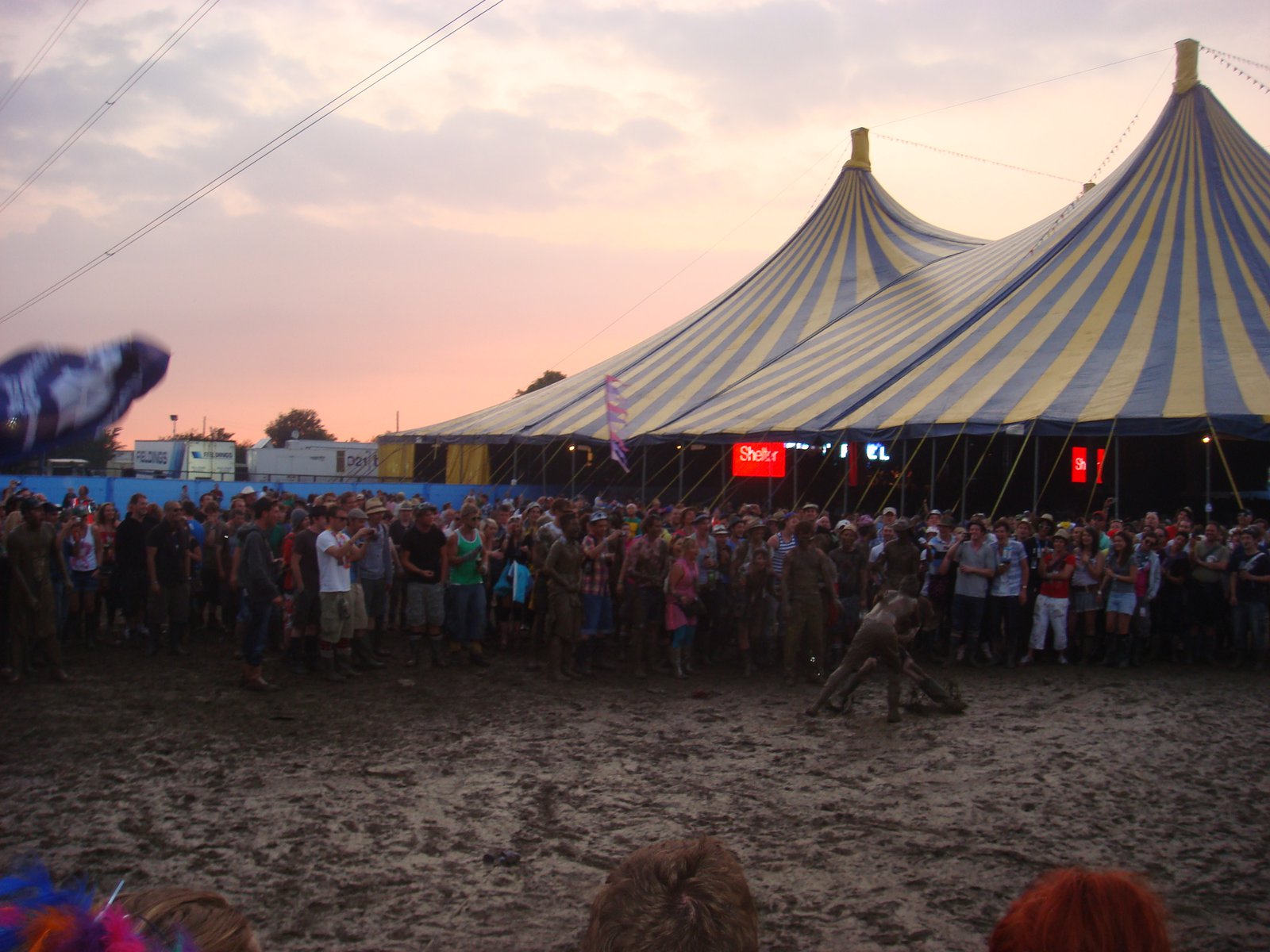 Mud Fight at sunset.