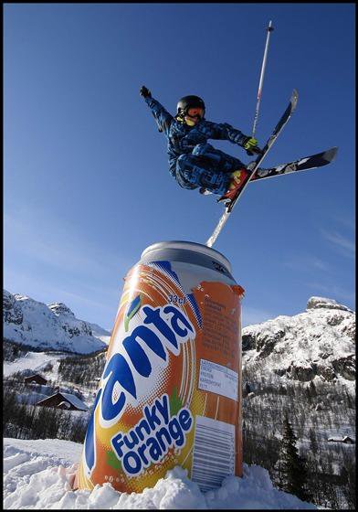 Jumping over a fanta box