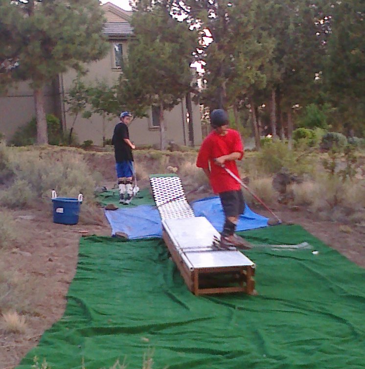 Skiin the backyard setup