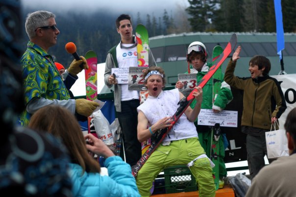 Pre-podium ski-tar sesh