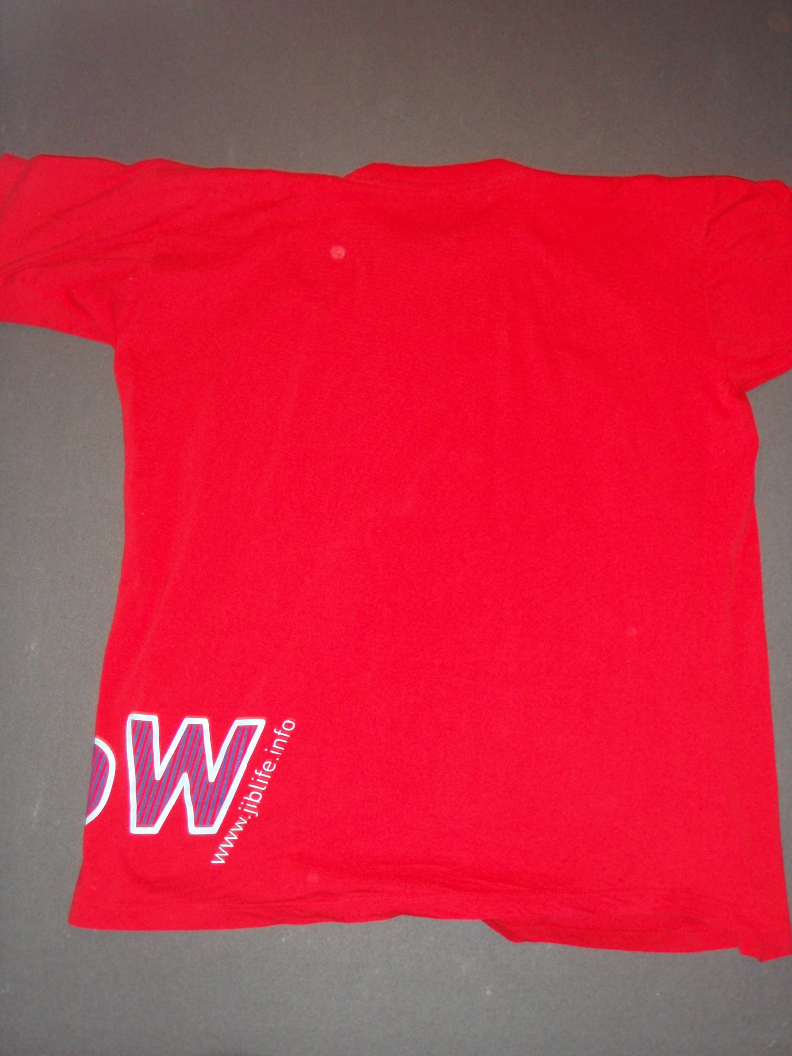 Back of red JLUS tee