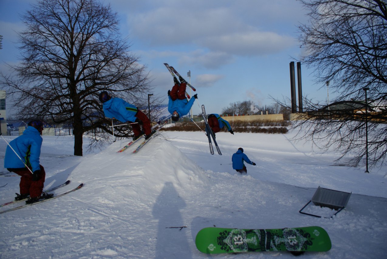 Backflip in montreal city