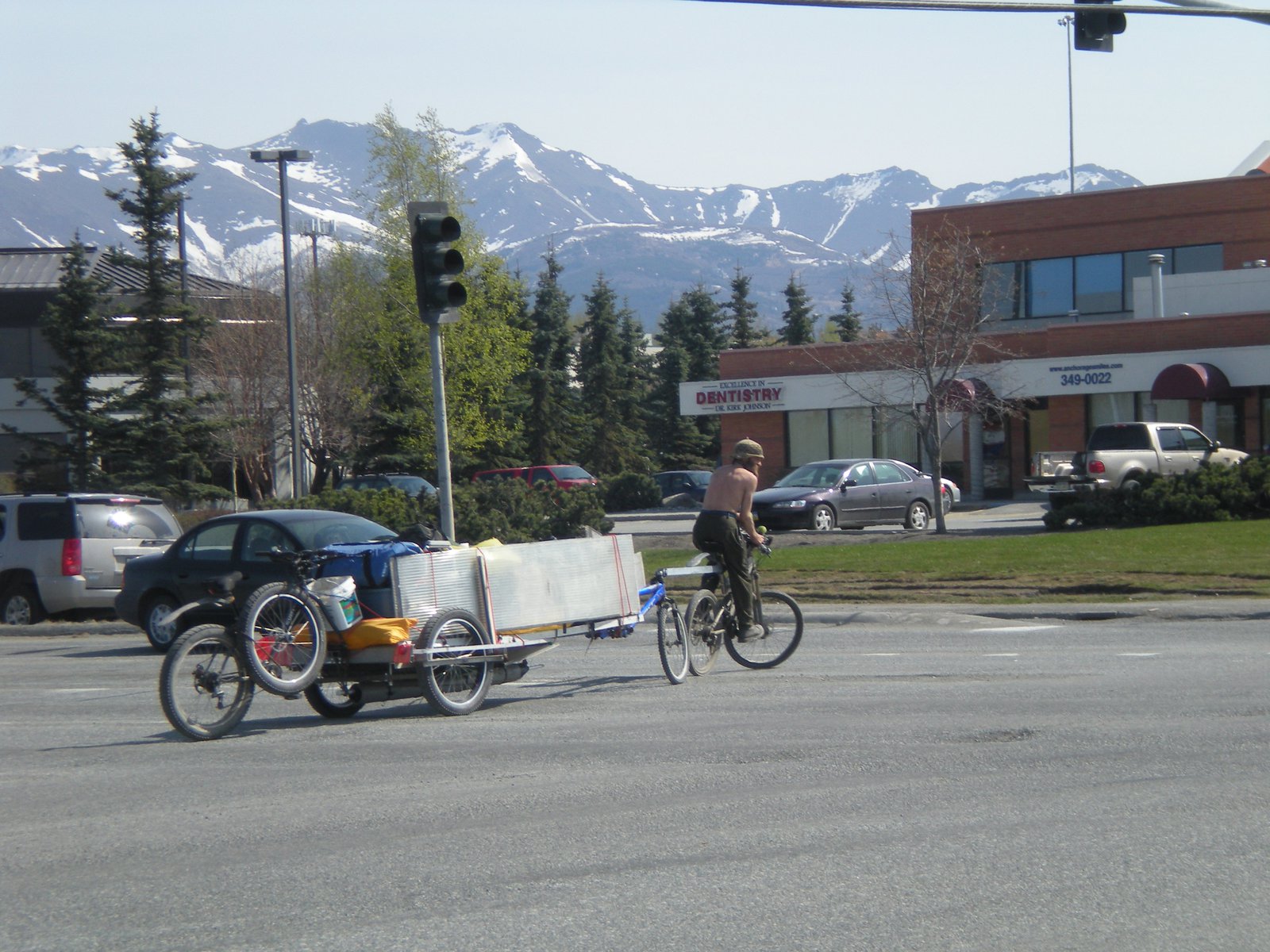 Bike trailer might be hard to push