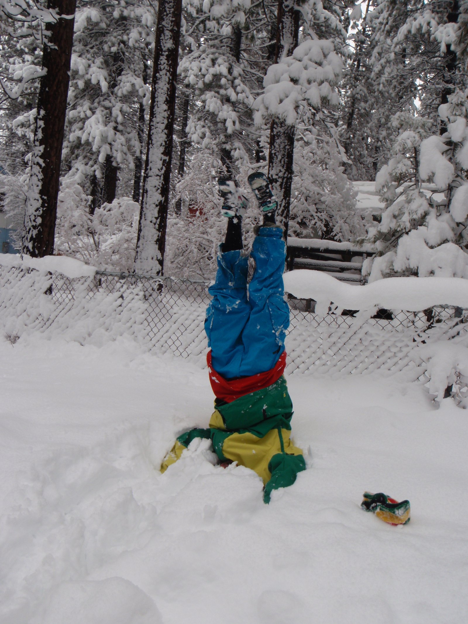 Headstand in the snow