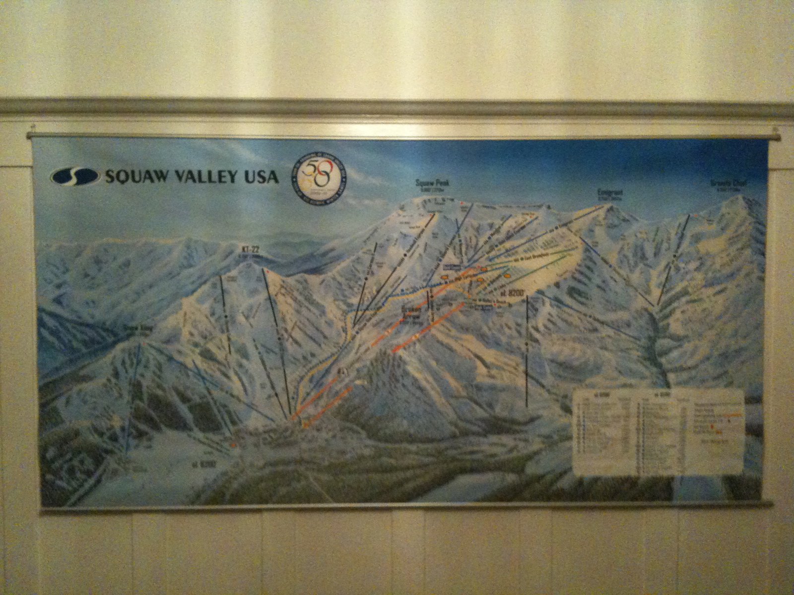 7' x 4' Squaw Valley Trail Map