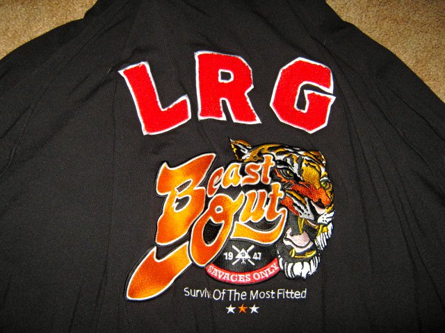 Back of LRG track jacket