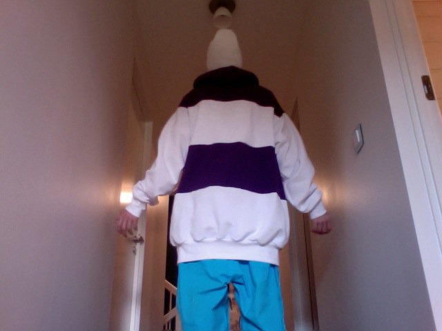 Purple - White hoodie - back