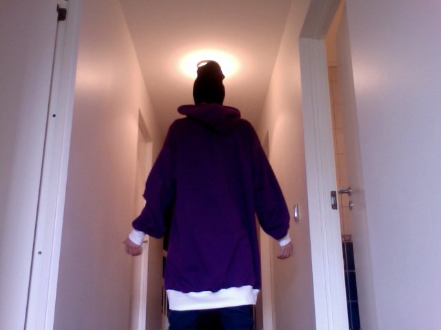 Purple - White hoodie - back