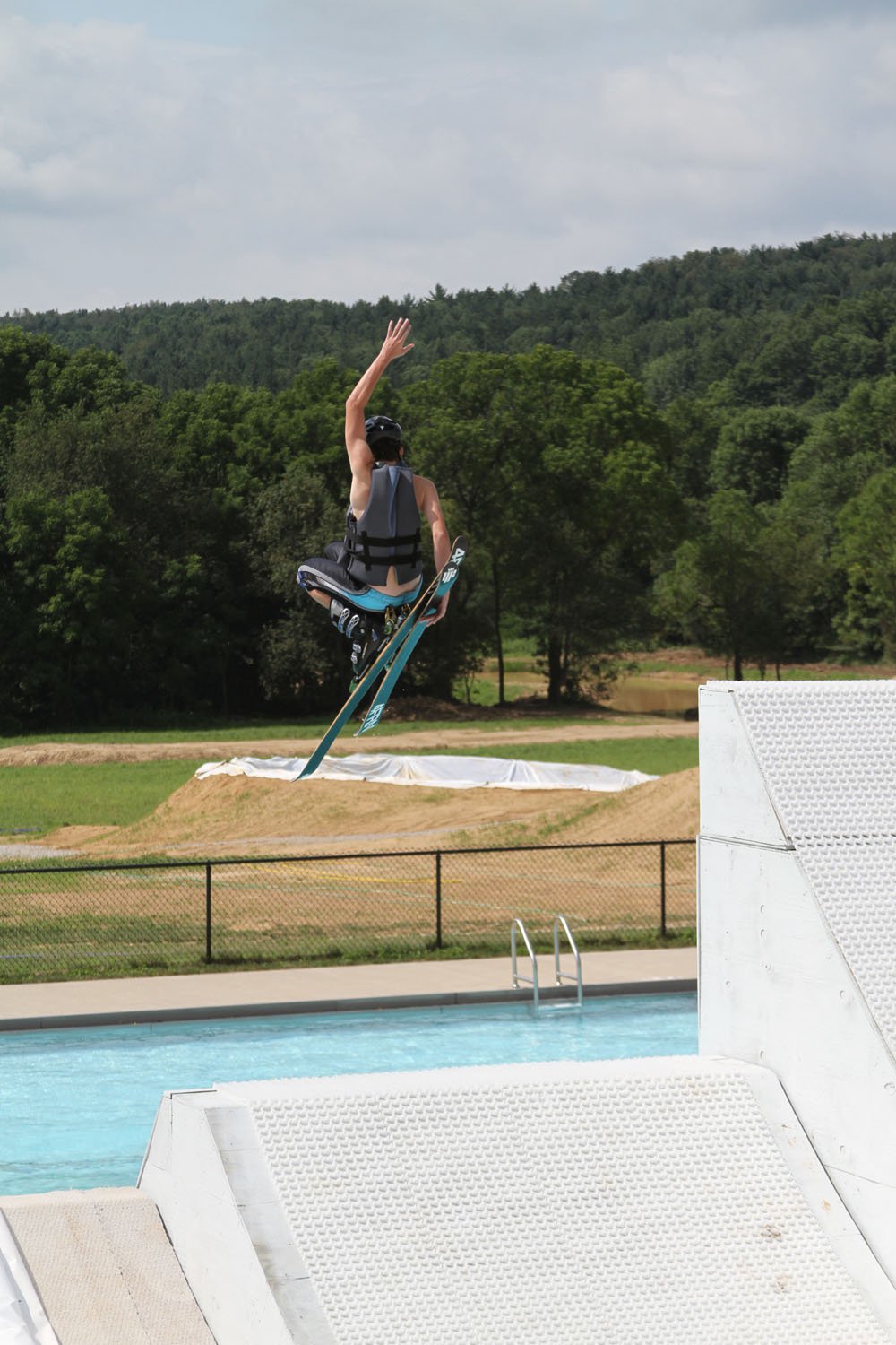 Jesse Via on the water jumps
