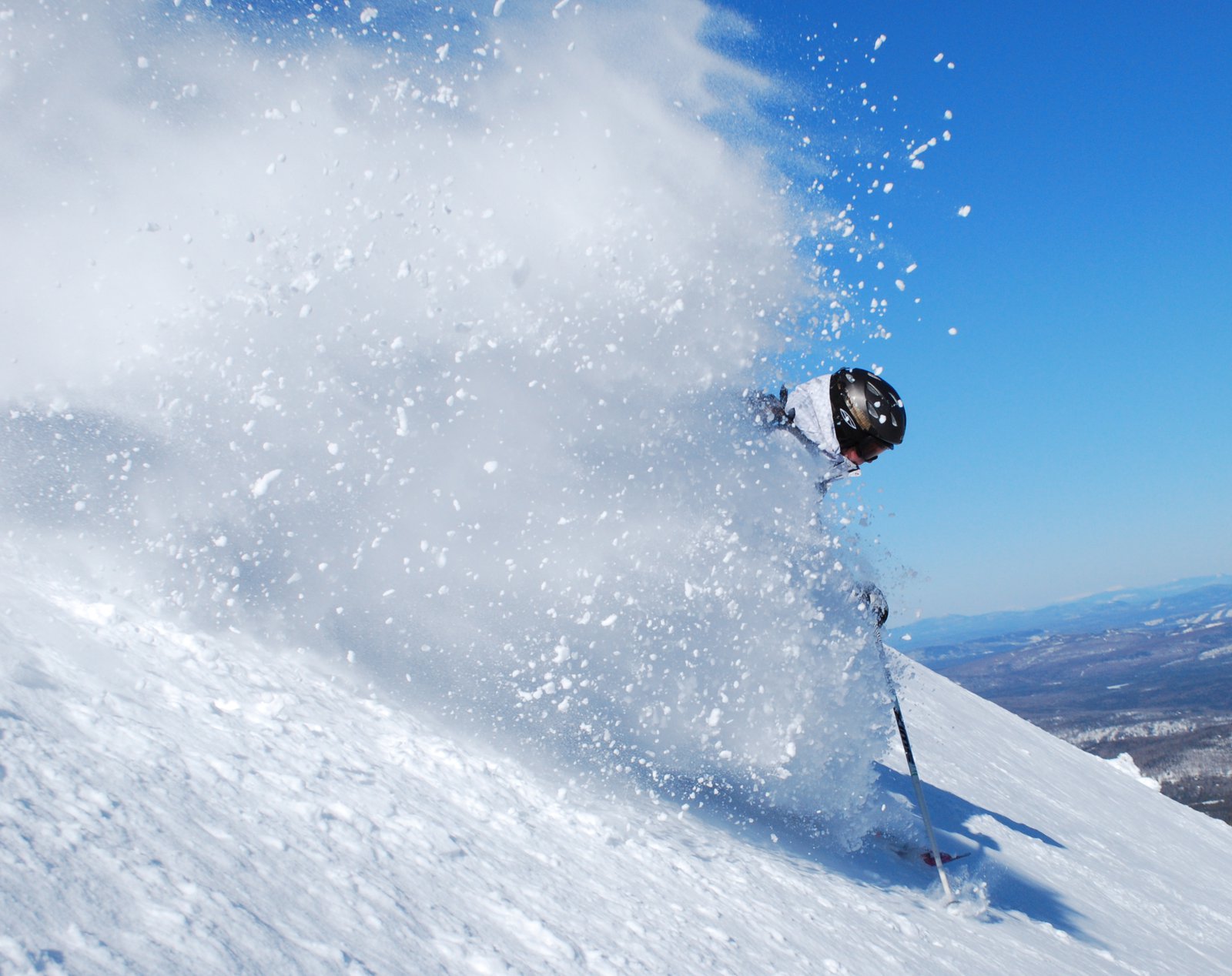 Skiing the backside