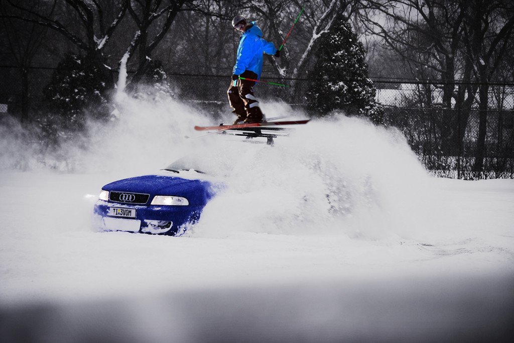 Skier Meets Car