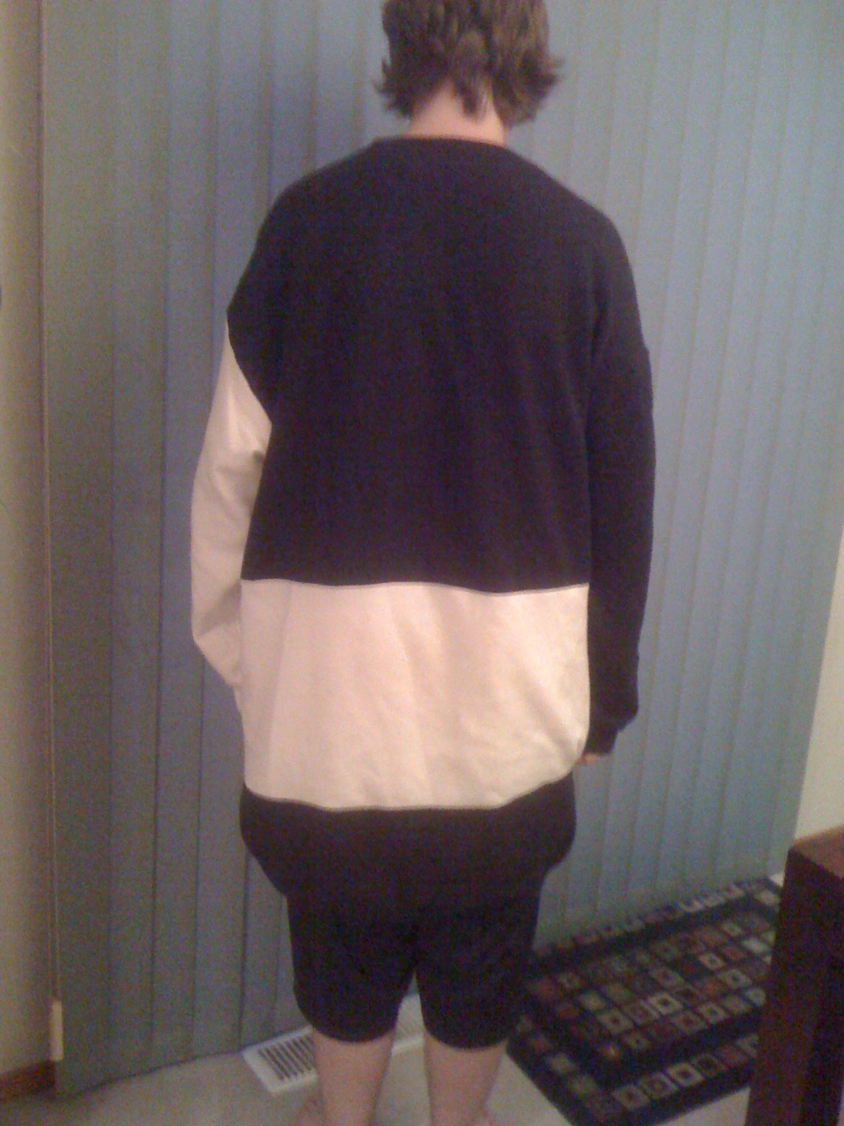 Back of tall sweatshirt