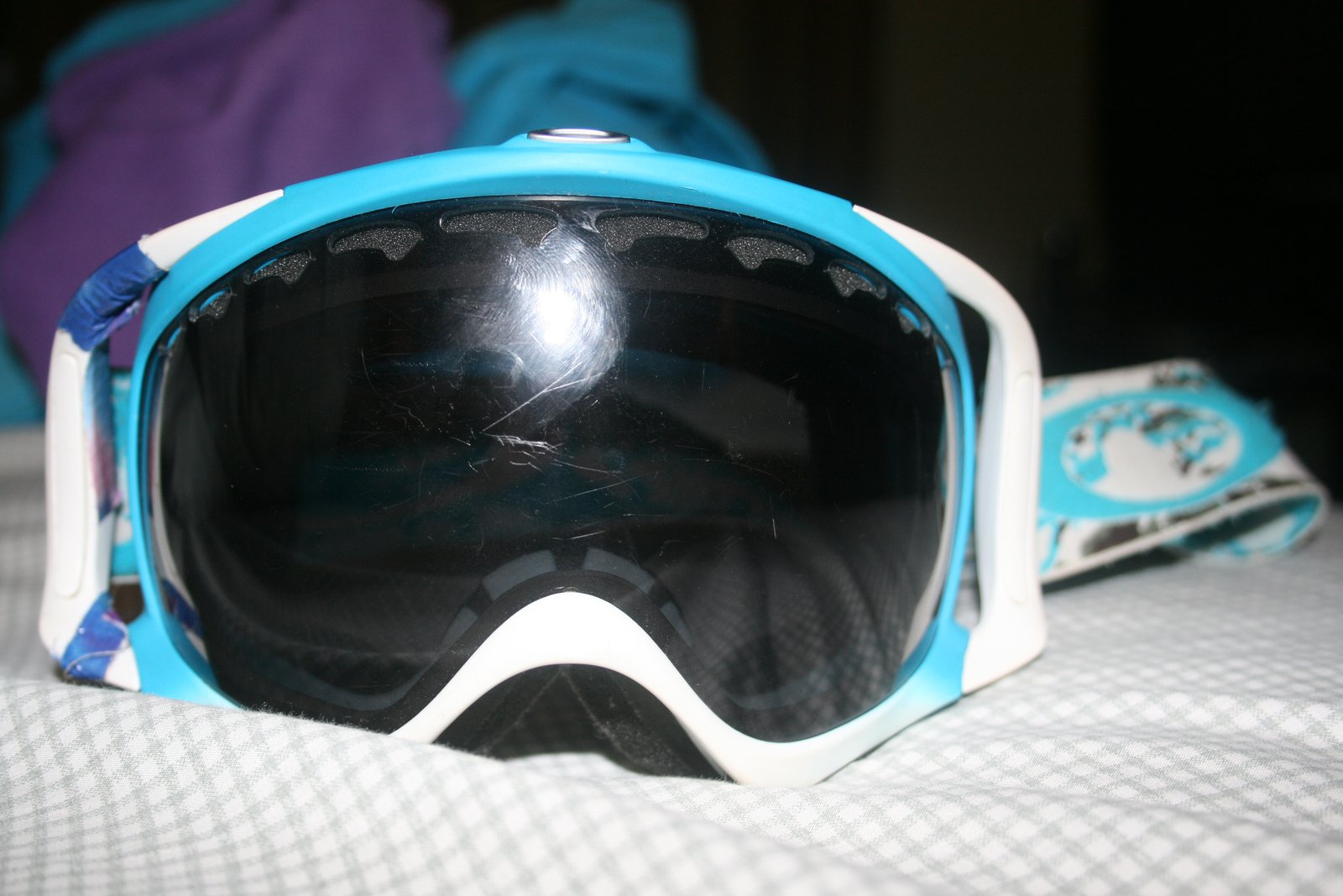 Blue whit crowbard with polarized lens (tie dye tape on side will take off upon sale)