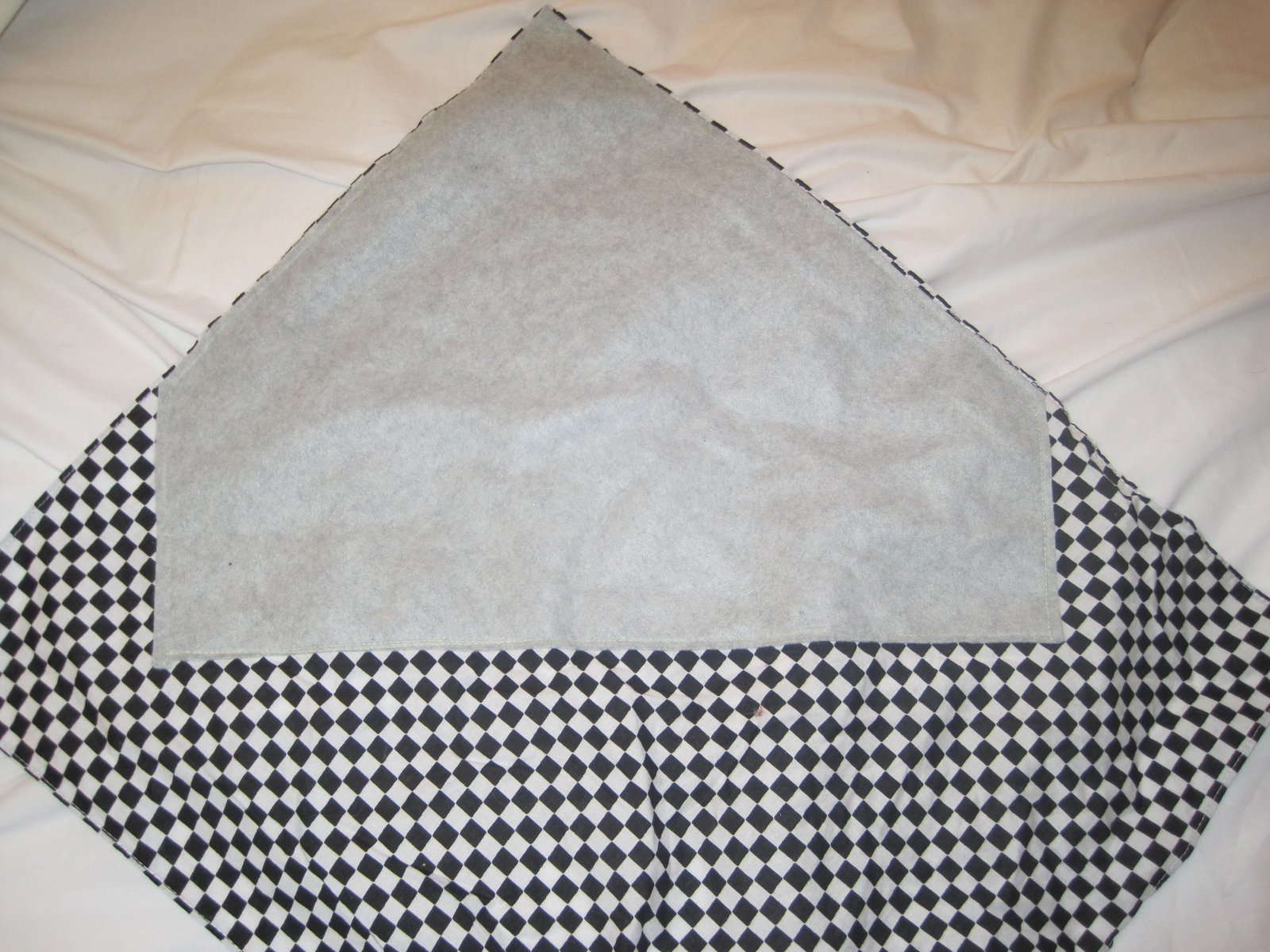 Fleece side of checkered bandana