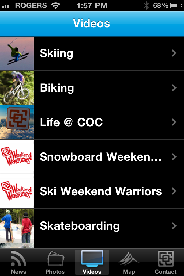 Screen Grab from the Camp of Champions App for Apple and Android Devices
