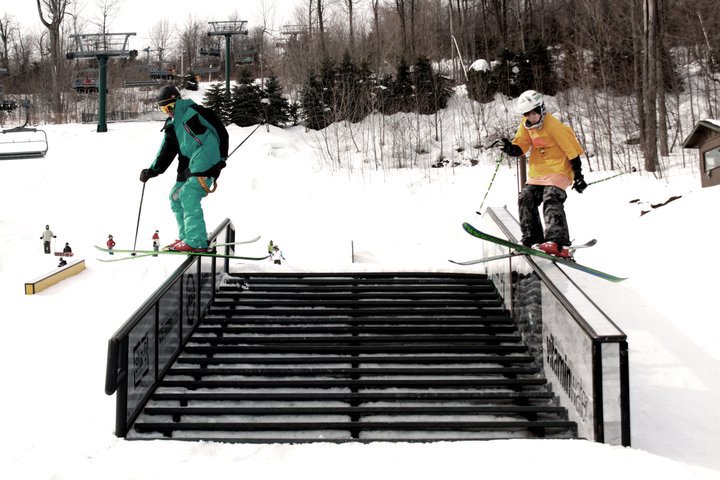 Duo on the Vitamin Water Stairs