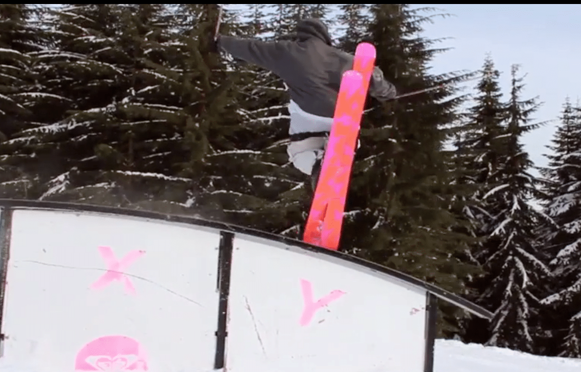 Pink skis!!