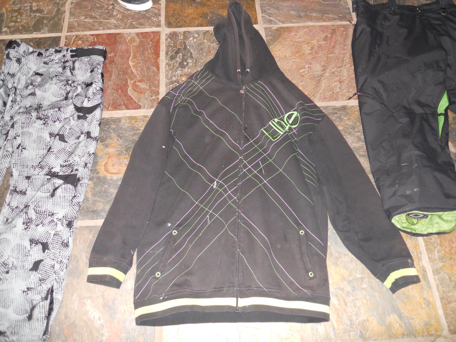 Line black and green hoodie for sale