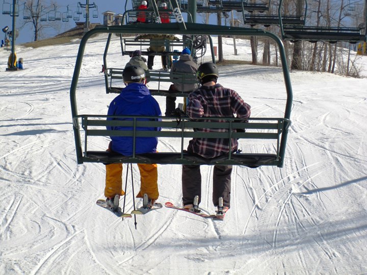 Riding the chairlift