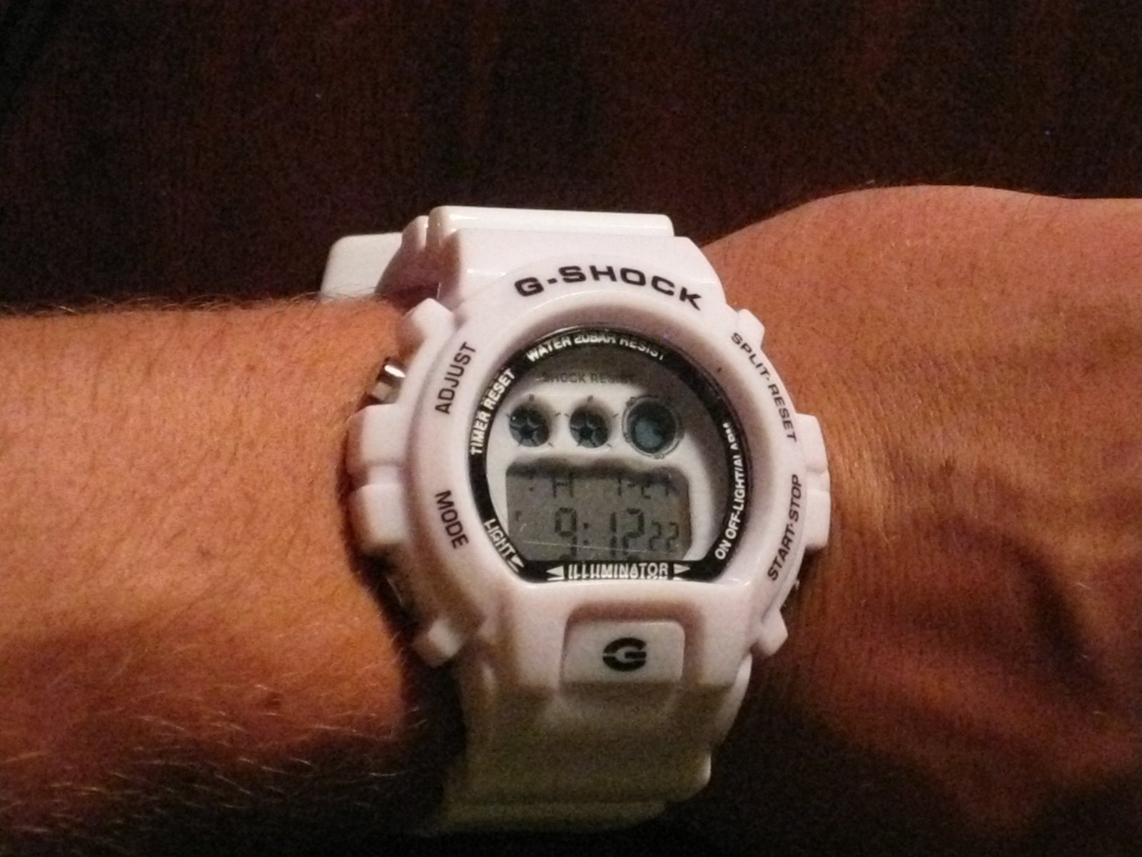 White g-shock watch
