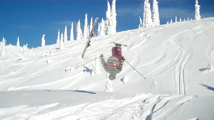 One ski backflip