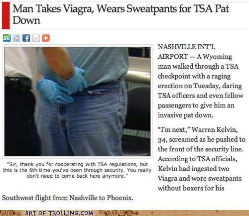 Man Takes Viagra, Wears Sweatpants for TSA Pat Down