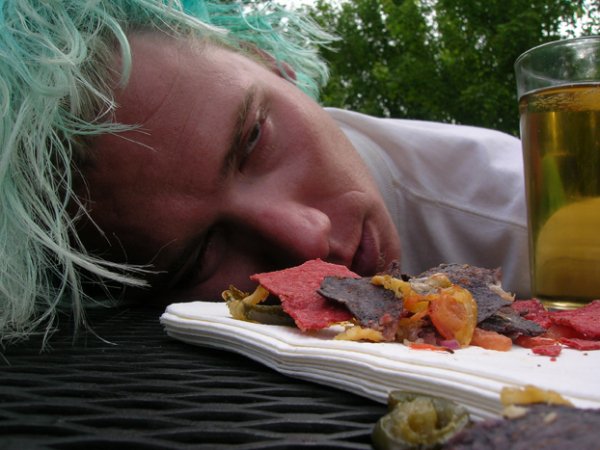 Mr.Bishop sleeping on the nachos