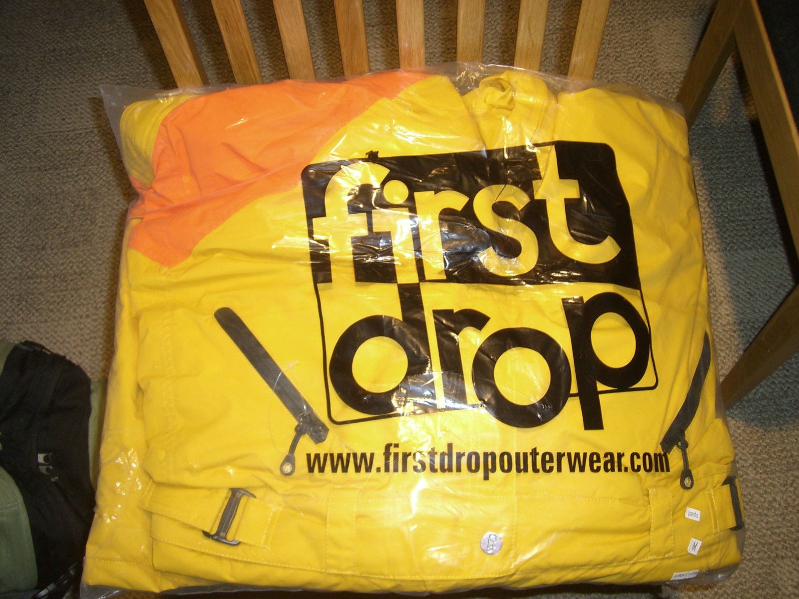 First drop yellow and orange pants never worn in package