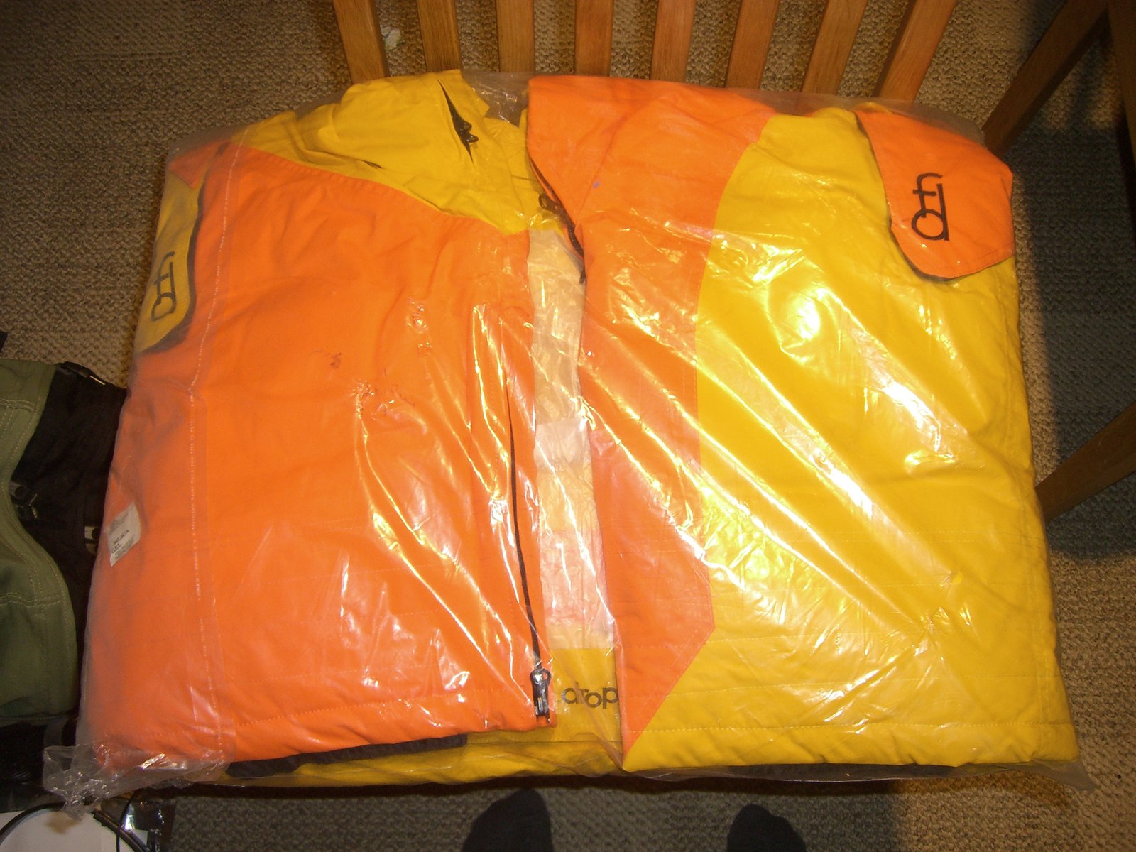 First drop yellow and orange pants never worn in package