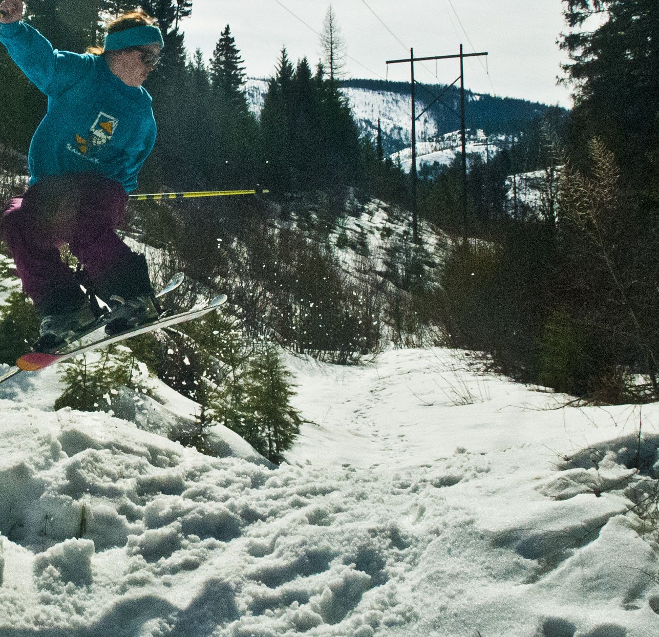 Skiing in a random snow field. Great day